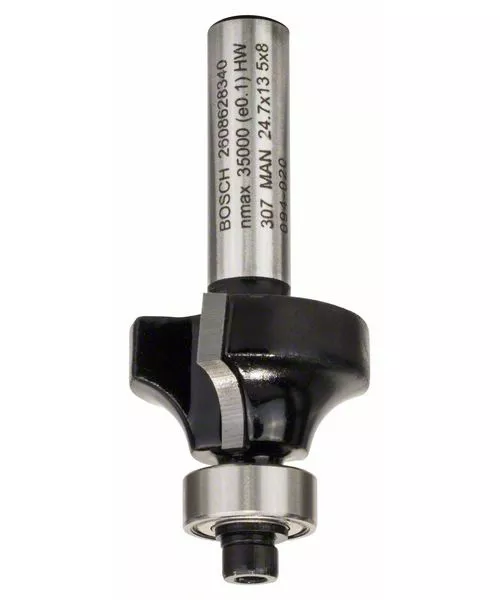 Fraise à arrondir rayon 6 mm, 2 tranchants carbure